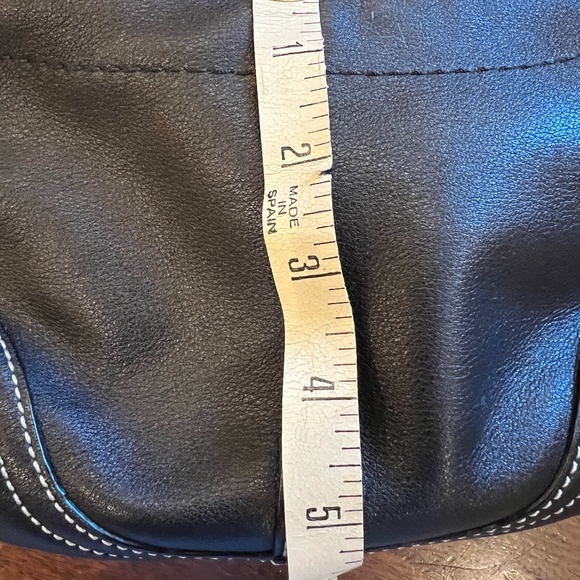 Coach Purse - Black with white stitching - Picture 10 of 11